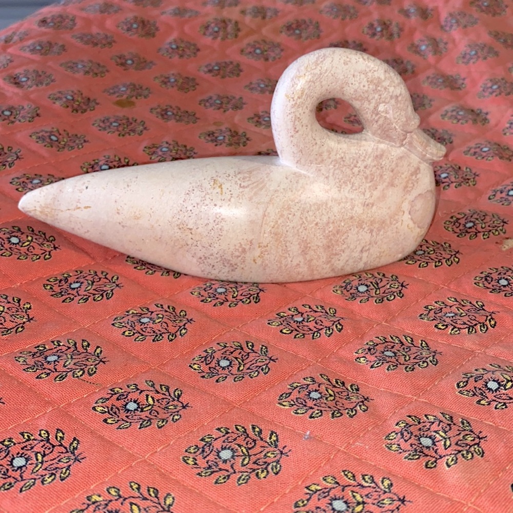 Vintage Handmade Solid Marble Swan